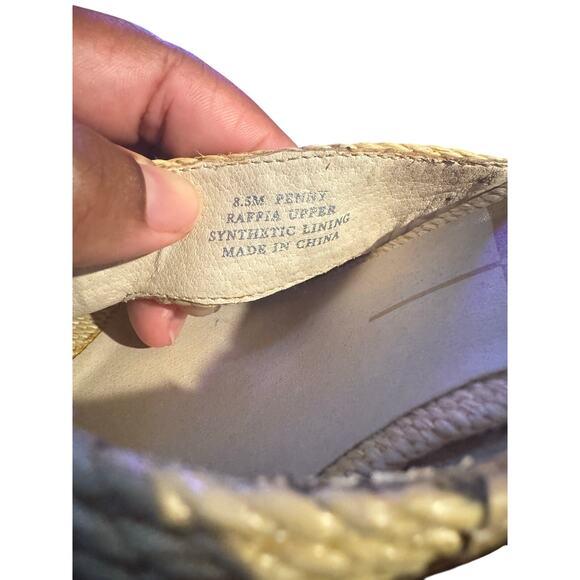 Dolce Vita Penny Raffia Block Heel Sandals Square Toe Natural Woven Size 8.5 - Picture 5 of 6